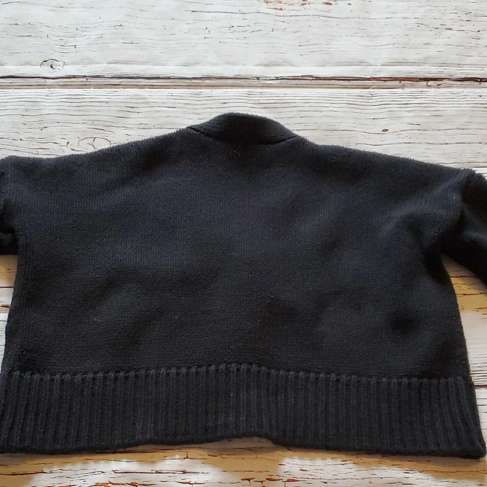 GAP Kids Black Knit Crop Sweater Cardigan